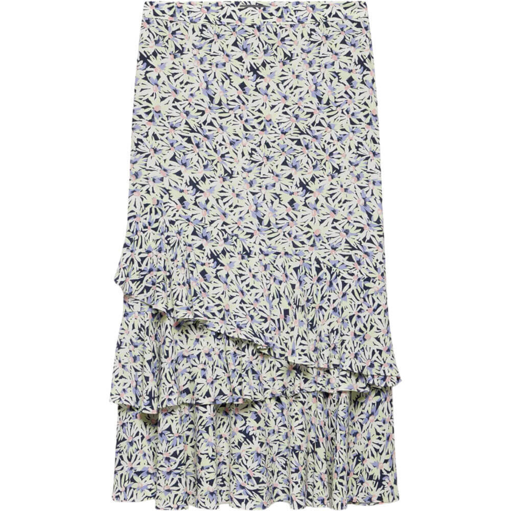 Mint Velvet Neutral Floral Print Midi Skirt